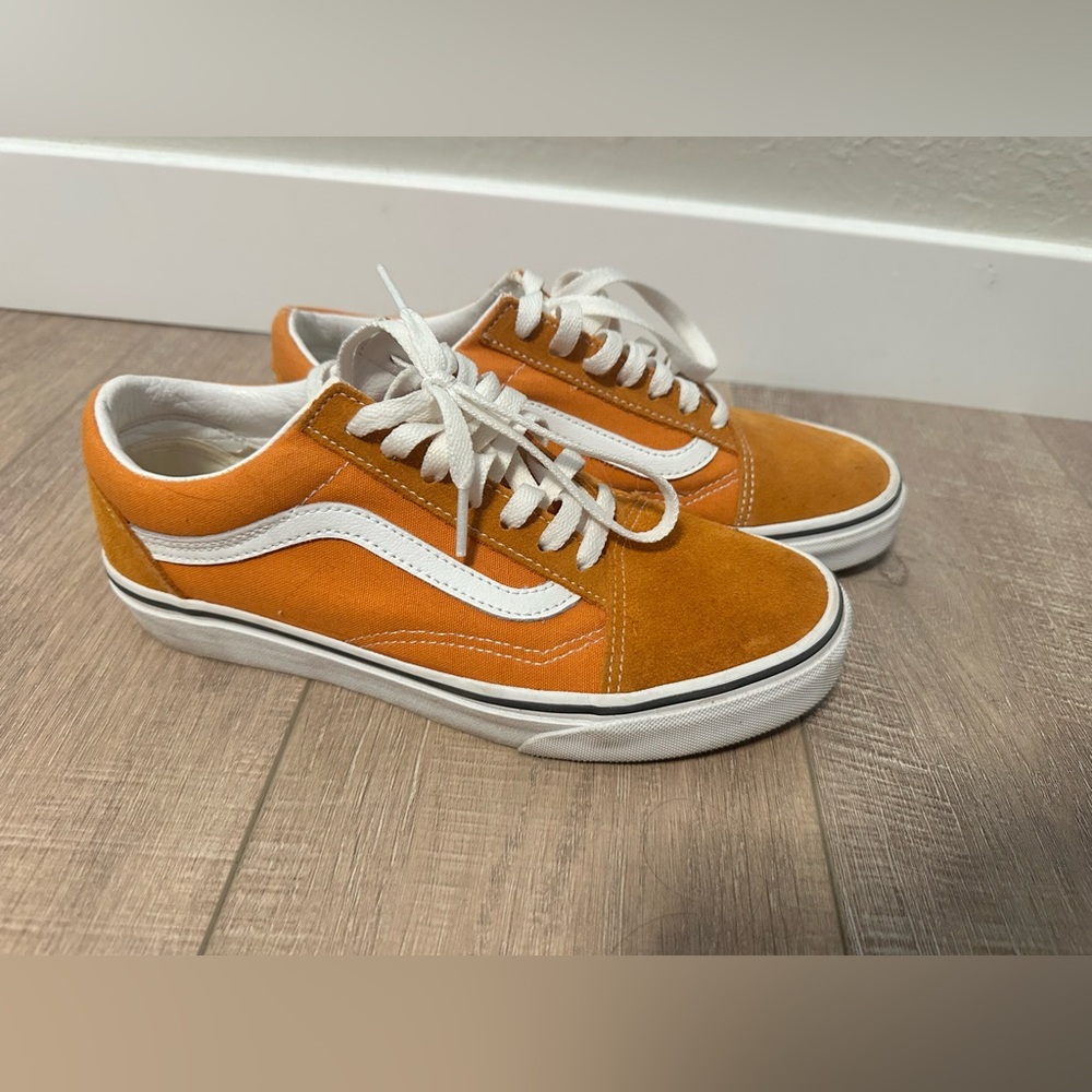 Vans Orange and White Old Skool Sneakers